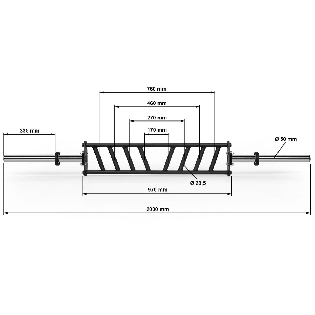 ATX® Angular Multi Grip Bar - 200 cm x 50 mm - Multi Grip Bar