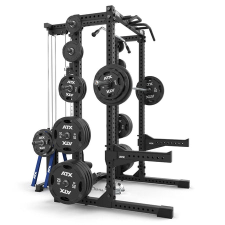 ATX® Half Rack 780 Komplettstation inkl. Extension und Plate Load Latzug - Half Rack mit Kabelzug