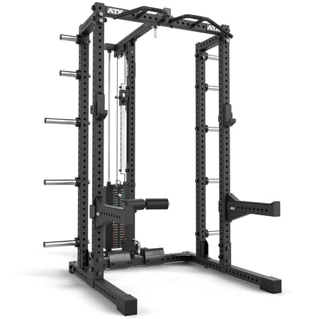 ATX® Half Rack 780 mit Extension und Latzug inkl. Steckgewichte - Half Rack mit Kabelzug