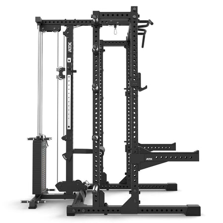 ATX® Half Rack 780 mit Extension und Latzug inkl. Steckgewichte - Half Rack mit Kabelzug
