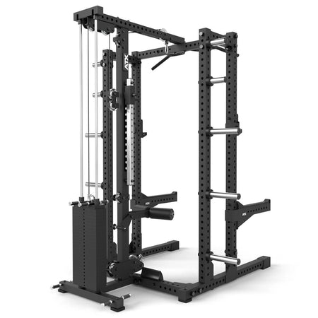 ATX® Half Rack 780 mit Extension und Latzug inkl. Steckgewichte - Half Rack mit Kabelzug