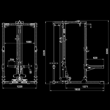 ATX® Half Rack 780 mit Latzug - Plate Load - Half Rack mit Kabelzug