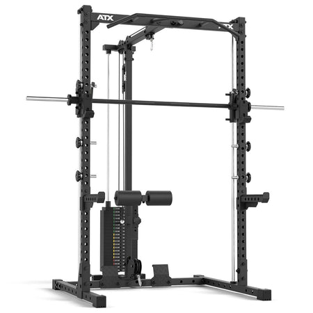 ATX® Half Rack - Komplettset 510 mit Latzug - Steckgewichte und Multipresse - Höhe 196 cm - Half Rack mit Latzug (Stack Weight) + Multipresse