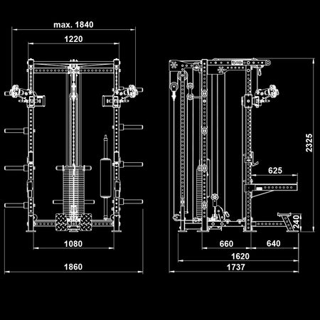 ATX® Hardcore Half Rack & Pull Station - Half Rack mit Kabelzug
