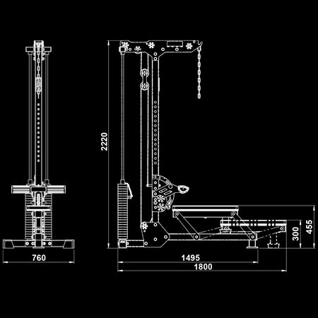 ATX® Latzug / Ruderzug LMSW - 700 - mit 115 kg Steckgewichte - Latzug / Ruderzug Kombo (Stack Weight)