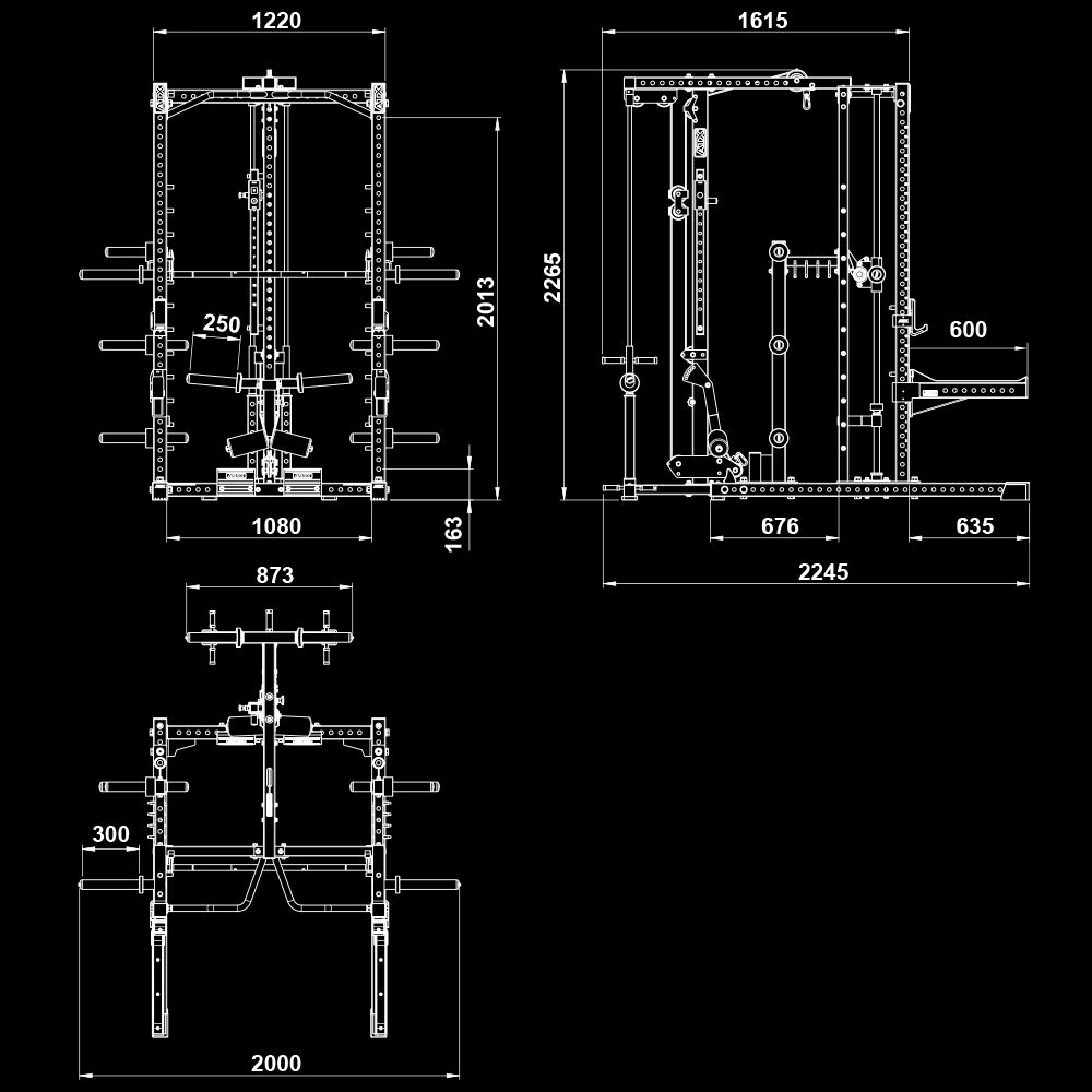 ATX® Multipresse - Rack MPX - 780 Komplettstation mit Latzugstation - Plate Load Ø 50 mm - Multipresse mit Kabelzug