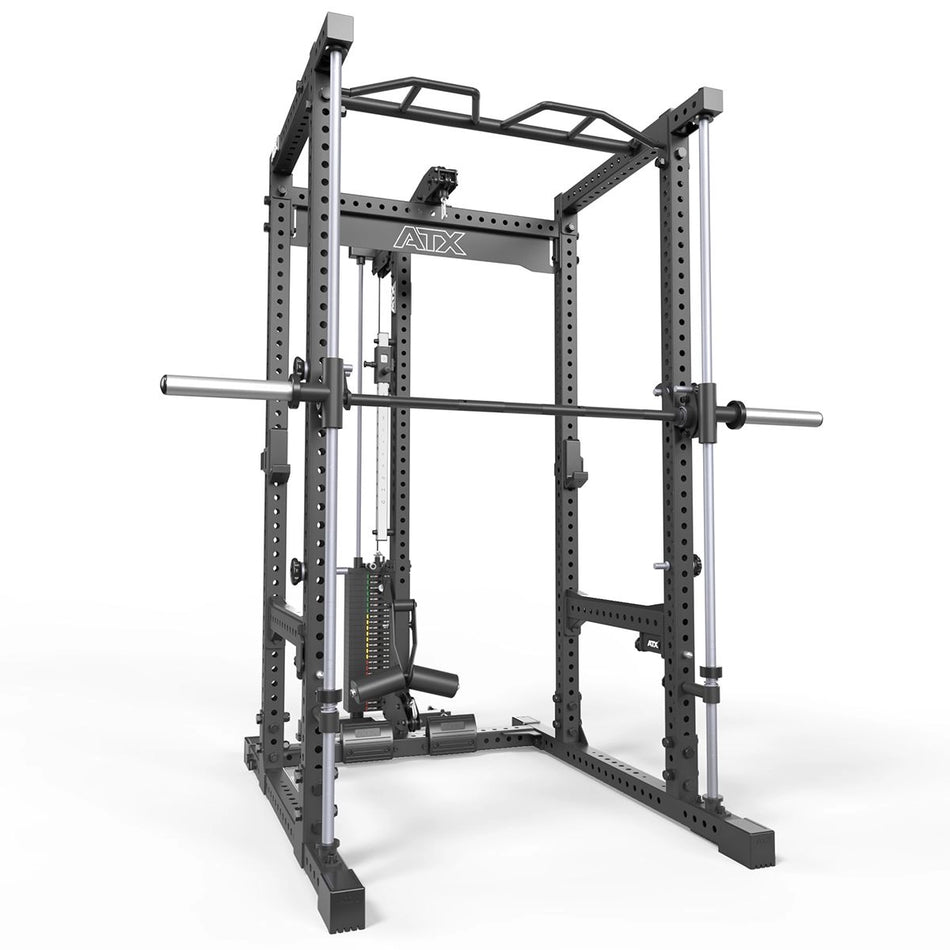 ATX® Power Rack 780 mit Latzug - Steckgewichte & Multipresse - Power Rack mit Kabelzug
