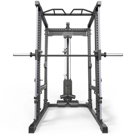 ATX® Power Rack 780 mit Latzug - Steckgewichte & Multipresse - Power Rack mit Kabelzug