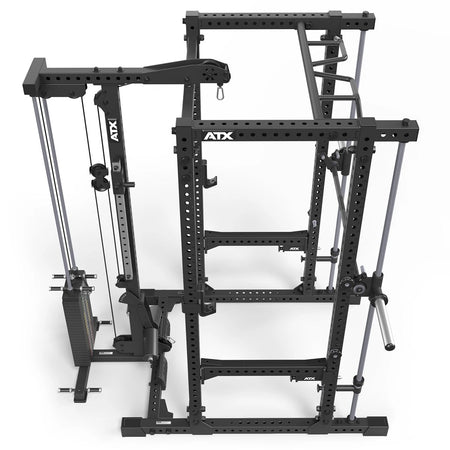 ATX® Power Rack 780 mit Latzug - Steckgewichte & Multipresse - Power Rack mit Kabelzug