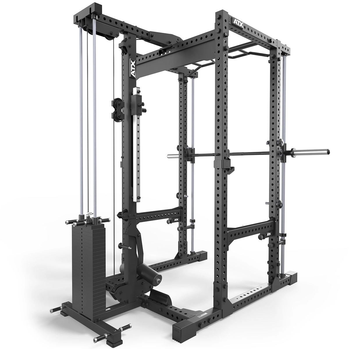 ATX® Power Rack 780 mit Latzug - Steckgewichte & Multipresse - Power Rack mit Kabelzug