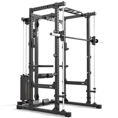 ATX® Power Rack Komplettstation 640/660 - mit Latzug Steckgewichte & Multipresse - Power Rack mit Kabelzug + Multipresse