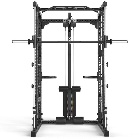ATX® Power Rack Komplettstation 640/660 - mit Latzug Steckgewichte & Multipresse - Power Rack mit Kabelzug + Multipresse