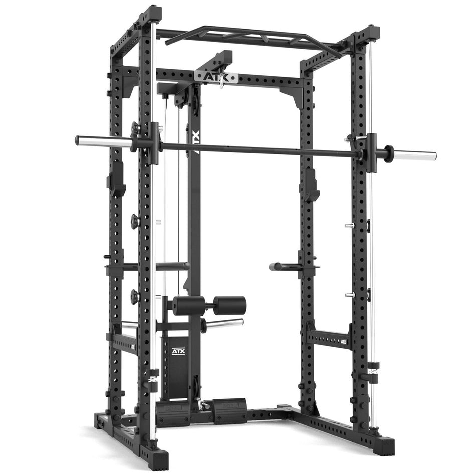 ATX® Power Rack Komplettstation 660 Höhe 215 cm - mit Plate Load Latzug & Multipresse - Power Rack mit Kabelzug + Multipresse