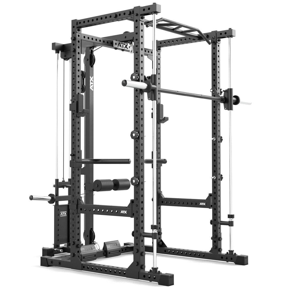 ATX® Power Rack Komplettstation 660 Höhe 215 cm - mit Plate Load Latzug & Multipresse - Power Rack mit Kabelzug + Multipresse