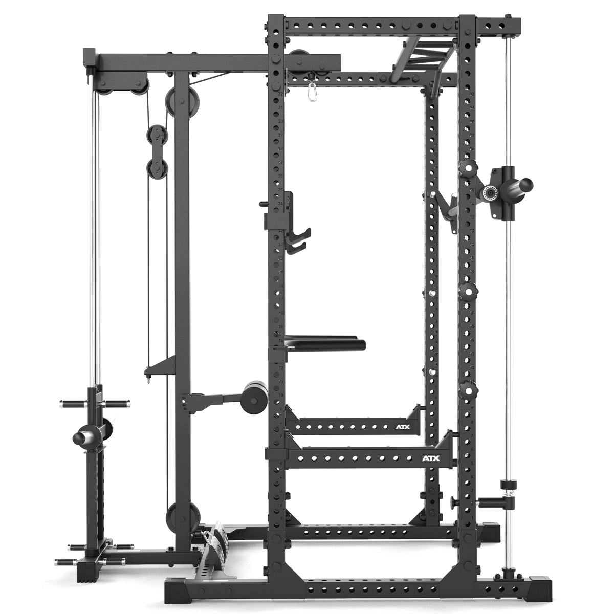 ATX® Power Rack Komplettstation 660 Höhe 215 cm - mit Plate Load Latzug & Multipresse - Power Rack mit Kabelzug + Multipresse