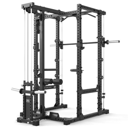ATX® Power Rack Komplettstation 660 Höhe 215 cm - mit Plate Load Latzug & Multipresse - Power Rack mit Kabelzug + Multipresse