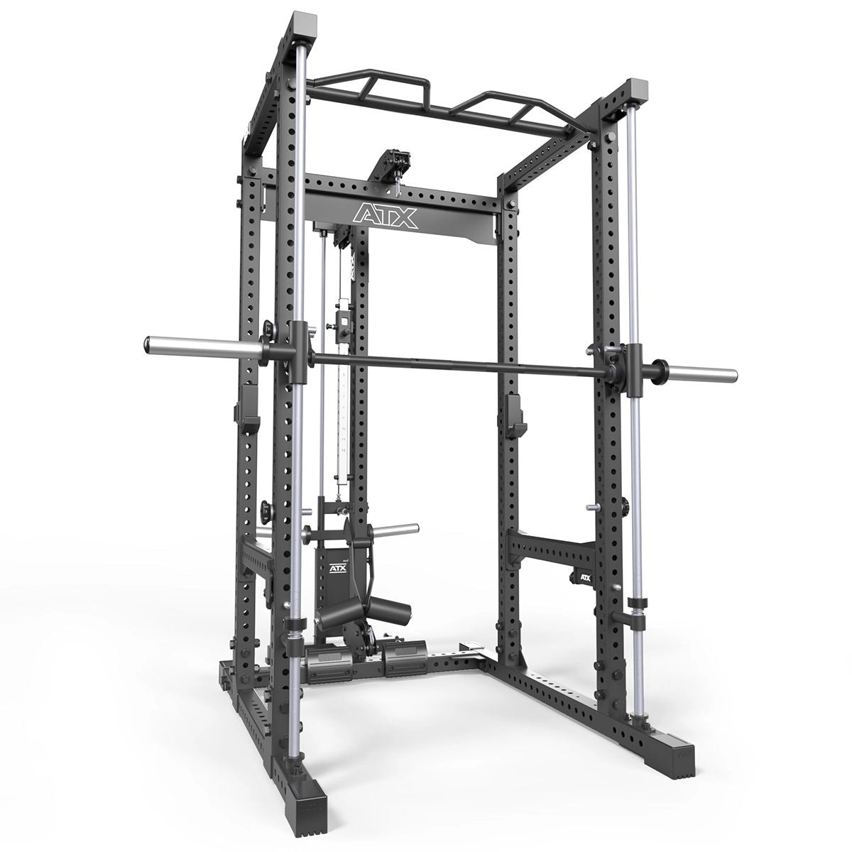 ATX® Power Rack Komplettsystem mit Latzug - Plate Load + Multipresse - Power Rack mit Kabelzug