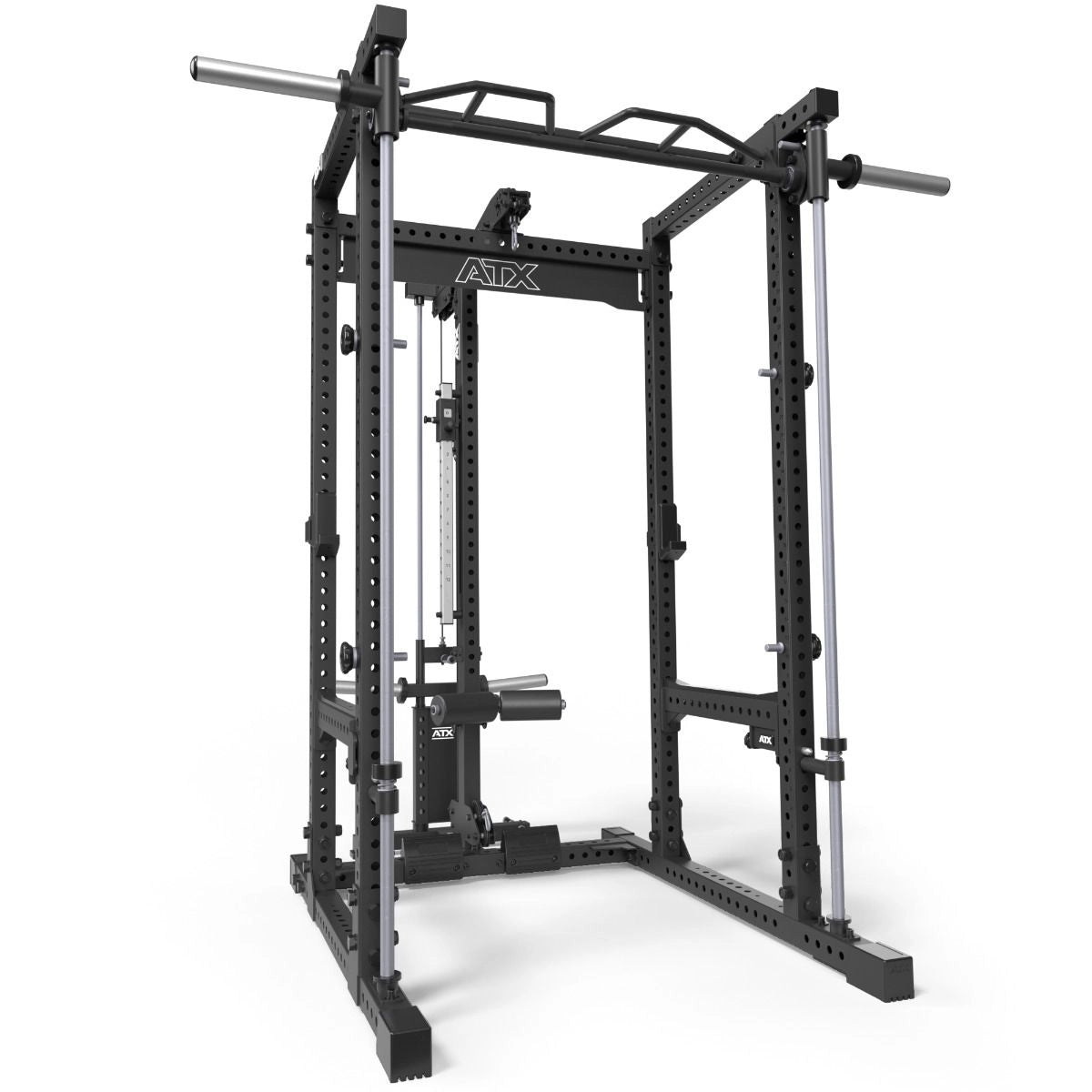 ATX® Power Rack Komplettsystem mit Latzug - Plate Load + Multipresse - Power Rack mit Kabelzug