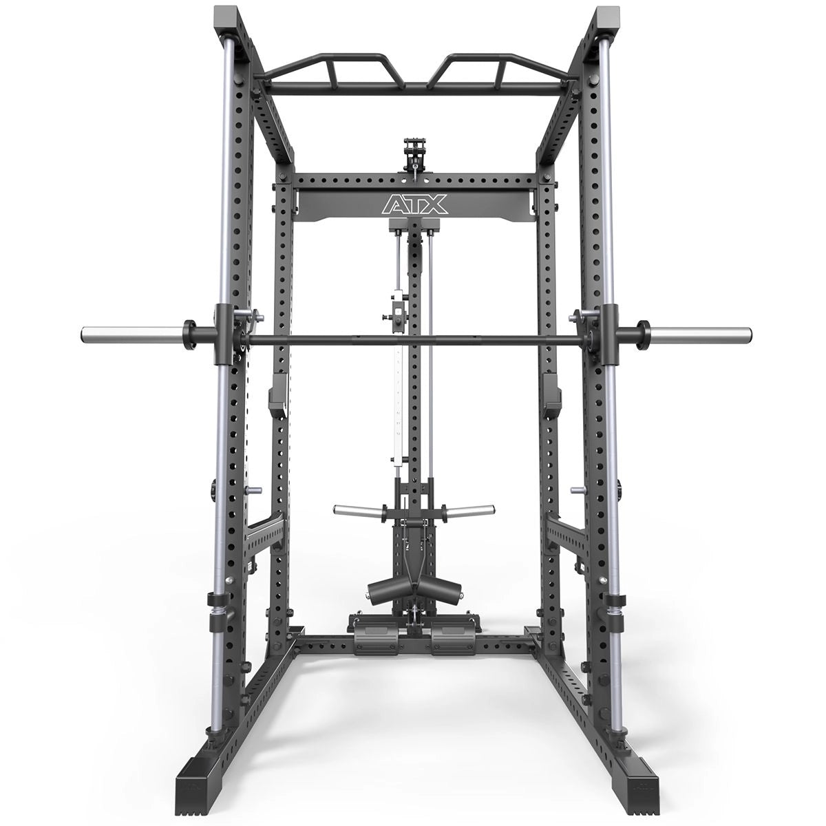 ATX® Power Rack Komplettsystem mit Latzug - Plate Load + Multipresse - Power Rack mit Kabelzug