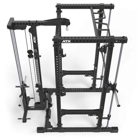 ATX® Power Rack Komplettsystem mit Latzug - Plate Load + Multipresse - Power Rack mit Kabelzug