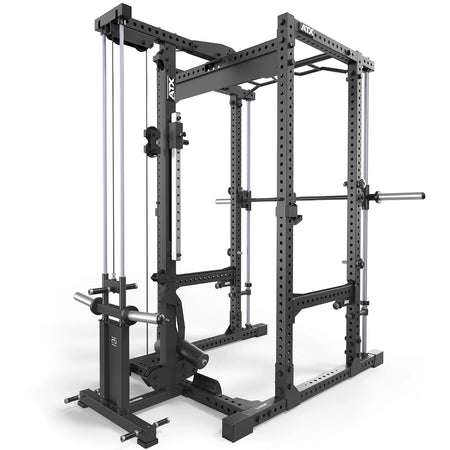 ATX® Power Rack Komplettsystem mit Latzug - Plate Load + Multipresse - Power Rack mit Kabelzug