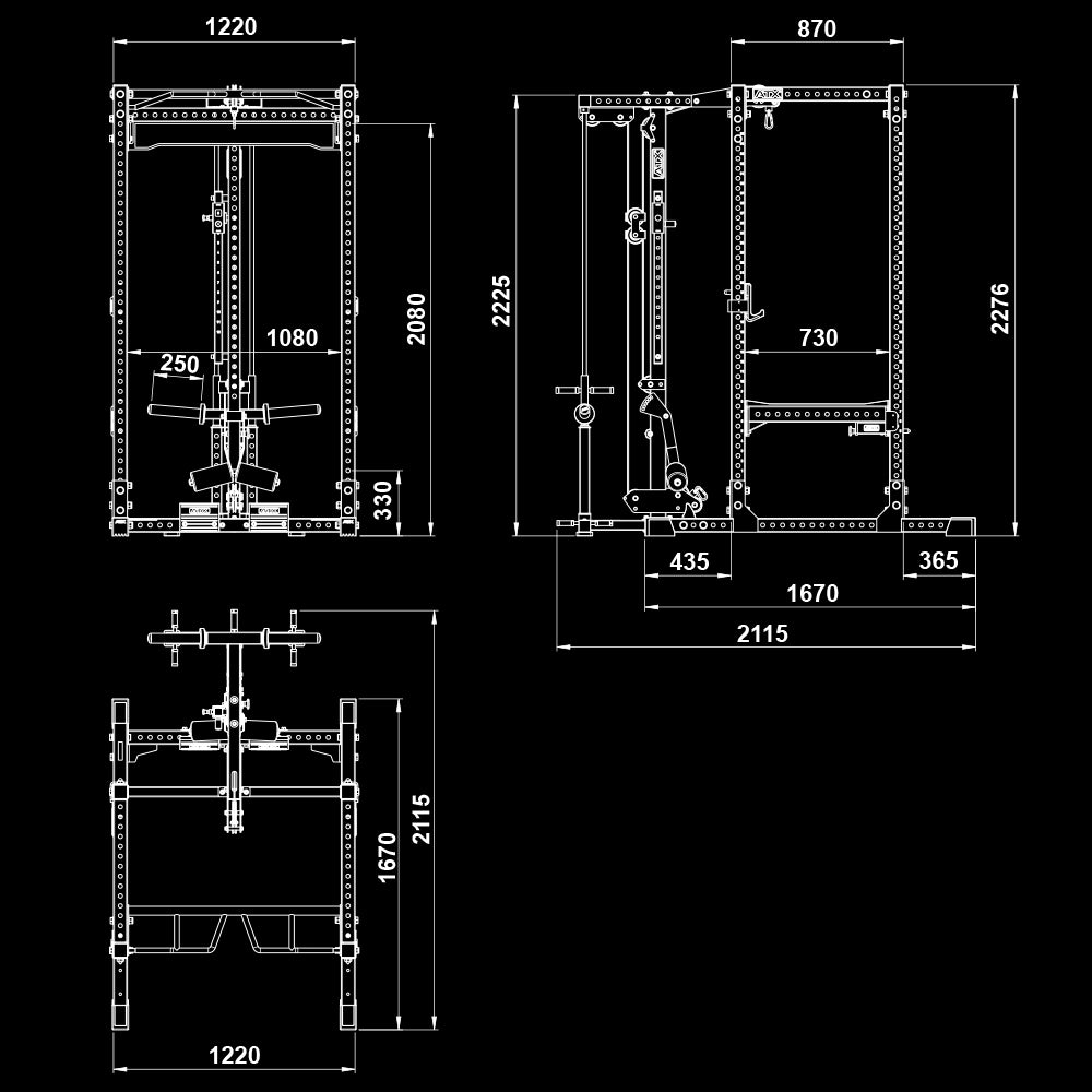 ATX® Power Rack PRX - 780 mit Latzug - Plate Load - Power Rack mit Kabelzug